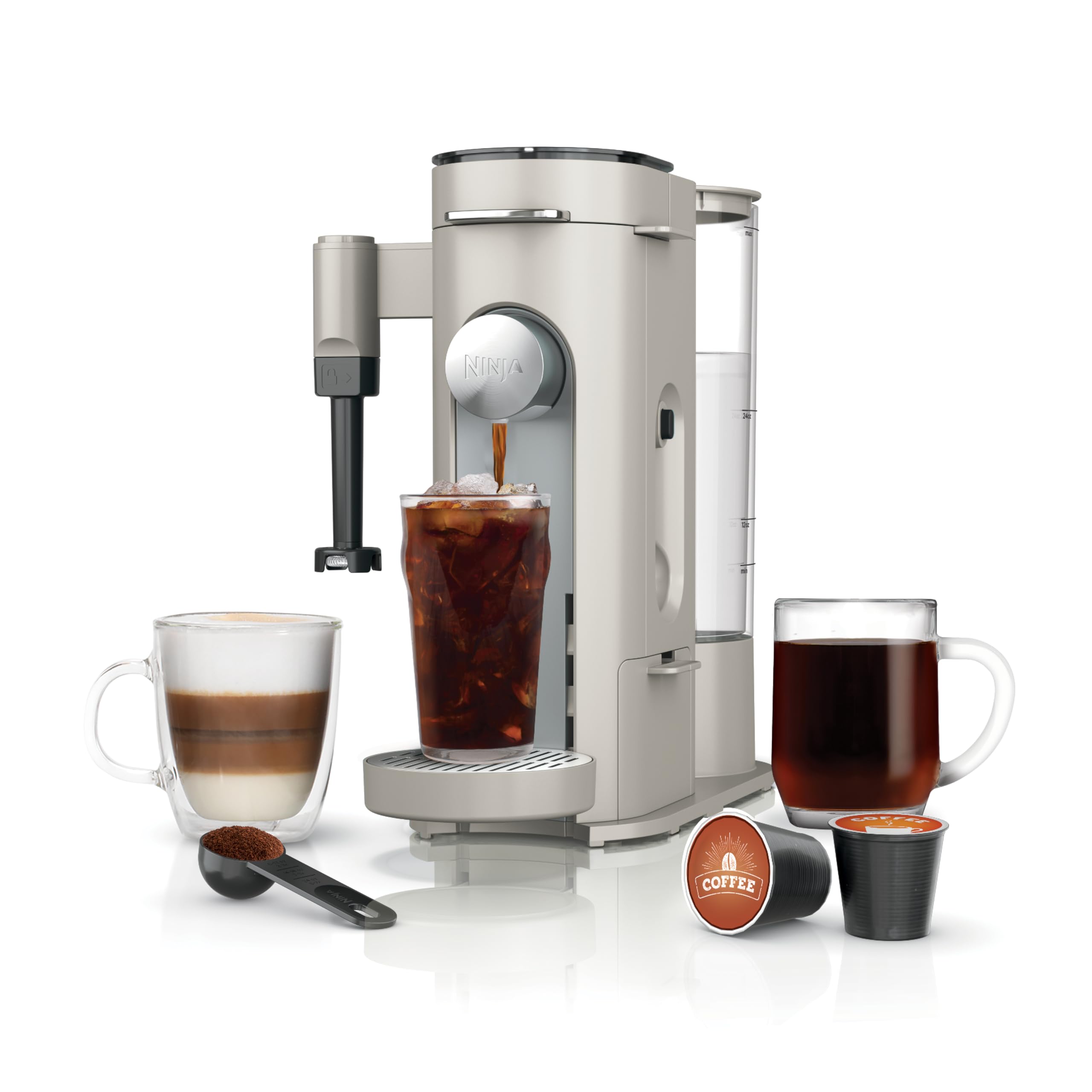 Ninja Single Serve Coffee Maker - Combo Machine, K-Cup Pods and Grounds | 4 Styl