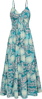 GRACE KARIN 2025 Women Summer Floral Tie Front Casual Boho Beach Maxi Dress with Pockets