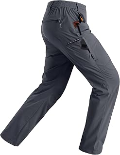 Rapoo Mens Hiking Pants Lightweight Water Resistant Breathable Nylon Cargo Pants with 6 Pockets