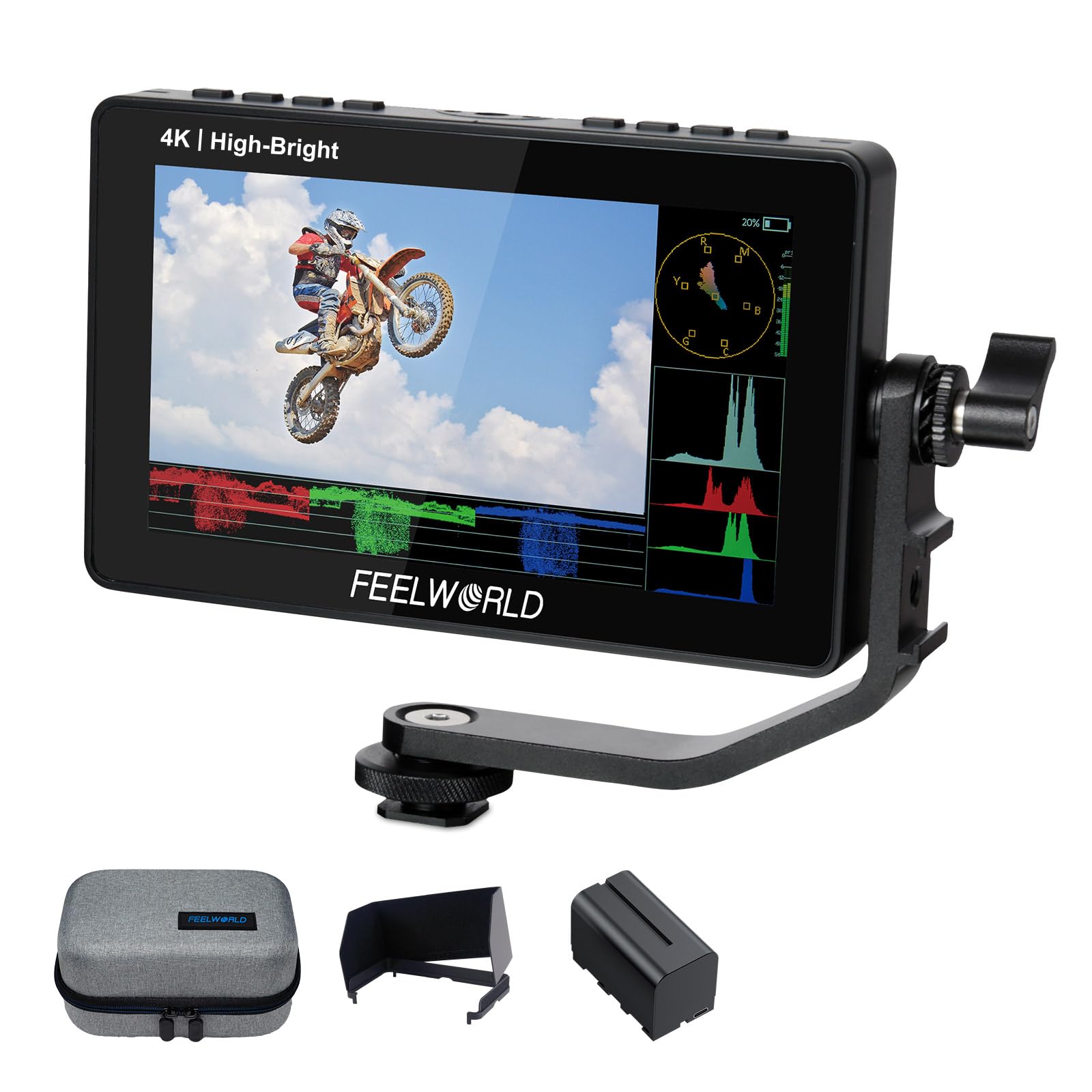 FEELWORLD F5 Prox 5.5" 1600nit Touch Field DSLR Camera Monitor | with F750 Batte