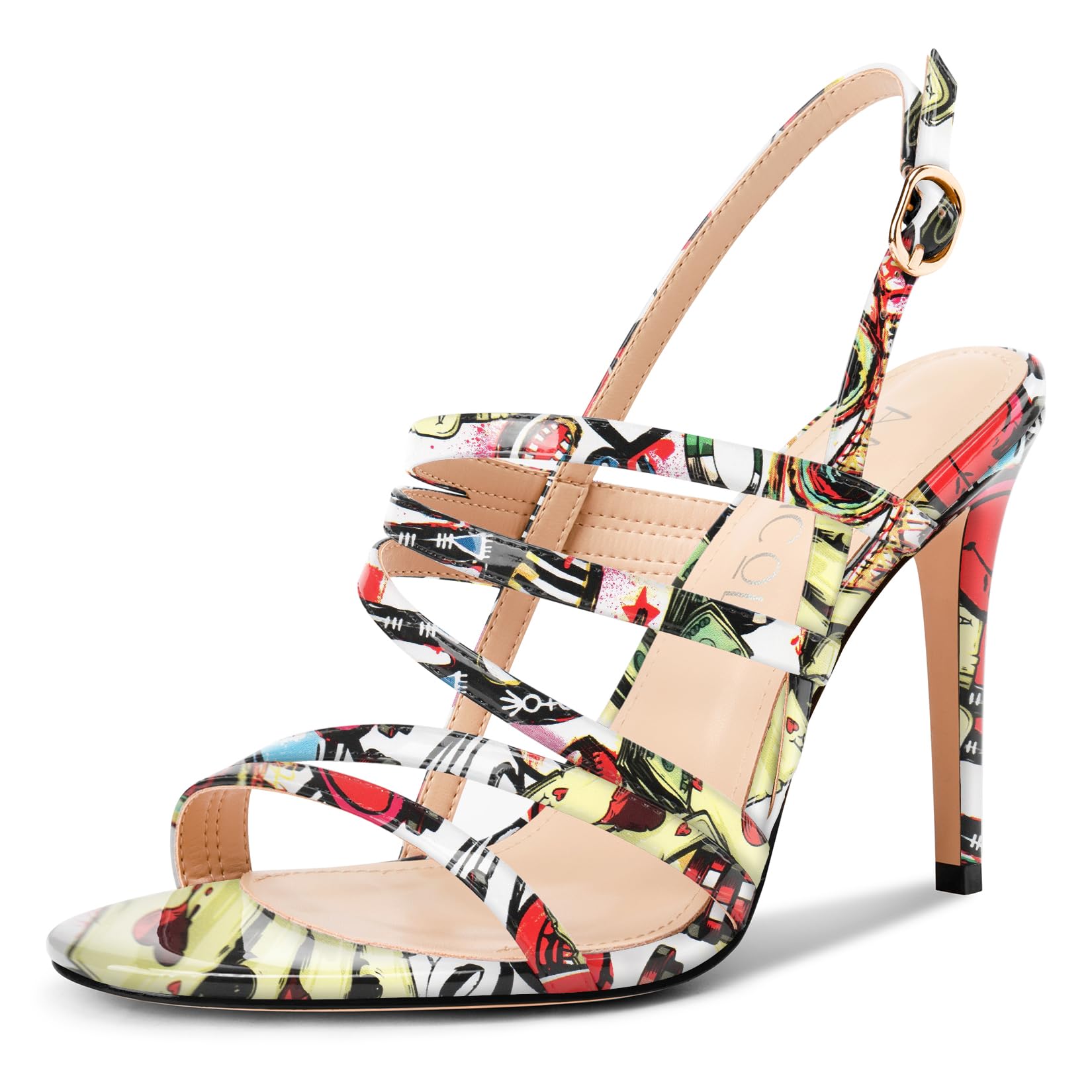 Aachcol Women's Lace-Up High Heel Heel Sandals Open Toe Ankle Strap Party Dress 