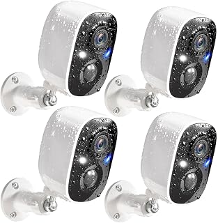 GMK 4 Pack Cameras System, Security Cameras Wireless Outdoor, 2K Video | VicoHome Cam, Motion Detect, Color Night Vision, 2-Way Talk, IP65 Waterproof, Indoor&Outdoor, 2.4GHz WiFi, SD/Cloud Storage