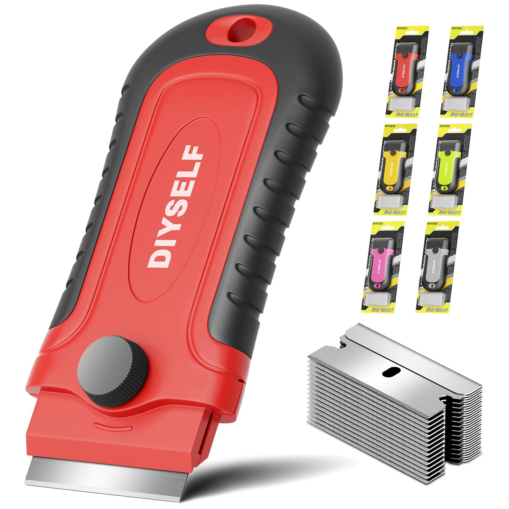 DIYSELF 1 Pack Razor Blade Scraper with 15 Extra Blades, Scraper Tool | Razor Sc