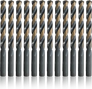 Drill America - KFD3/16P12 3/16" High Speed Steel Black & Gold KFD Split Point Drill Bit (Pack of 12), KFD Series