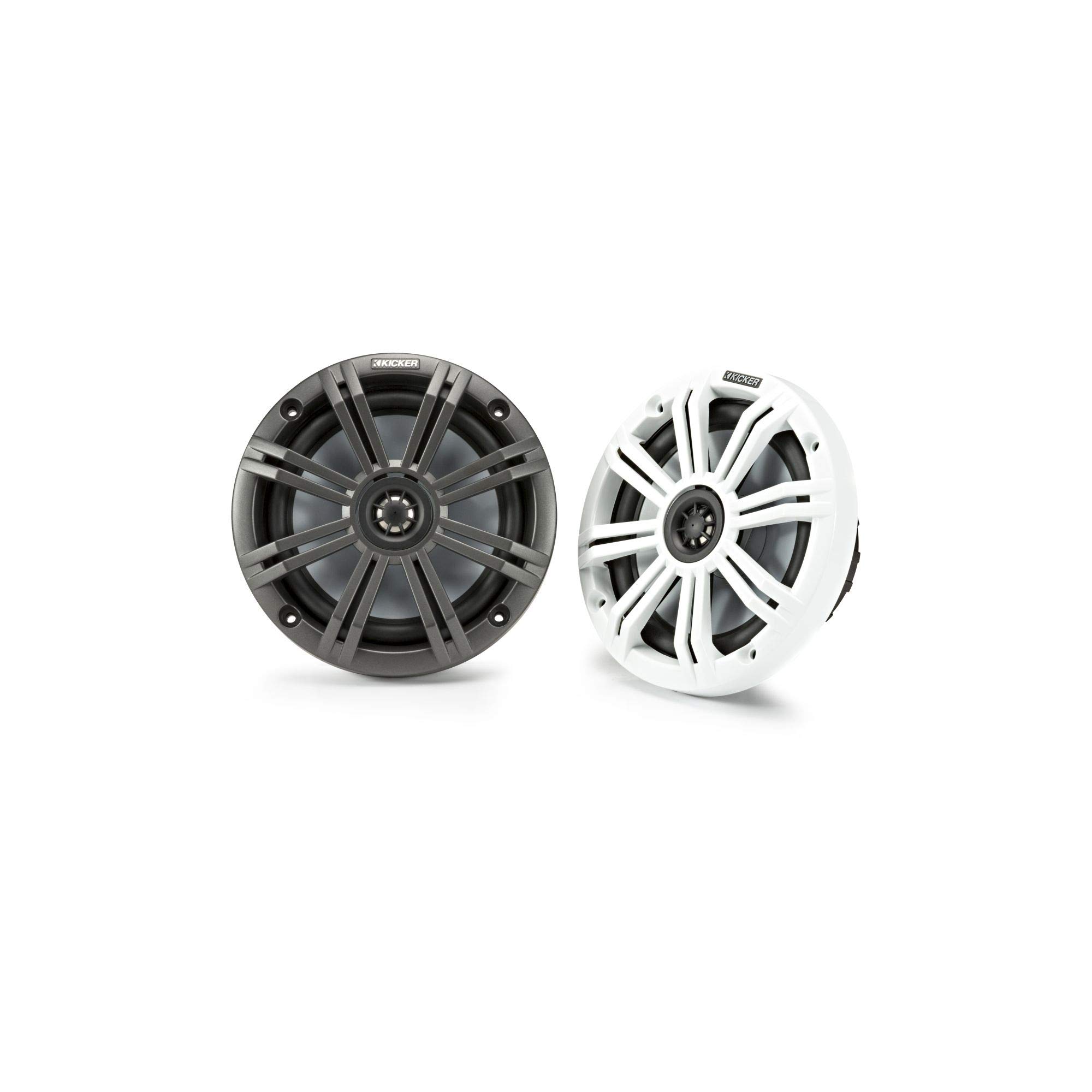 Kicker KM65 6.5-Inch (165mm) Marine Coaxial Speakers with 3/4-Inch Tweeters, 4-O
