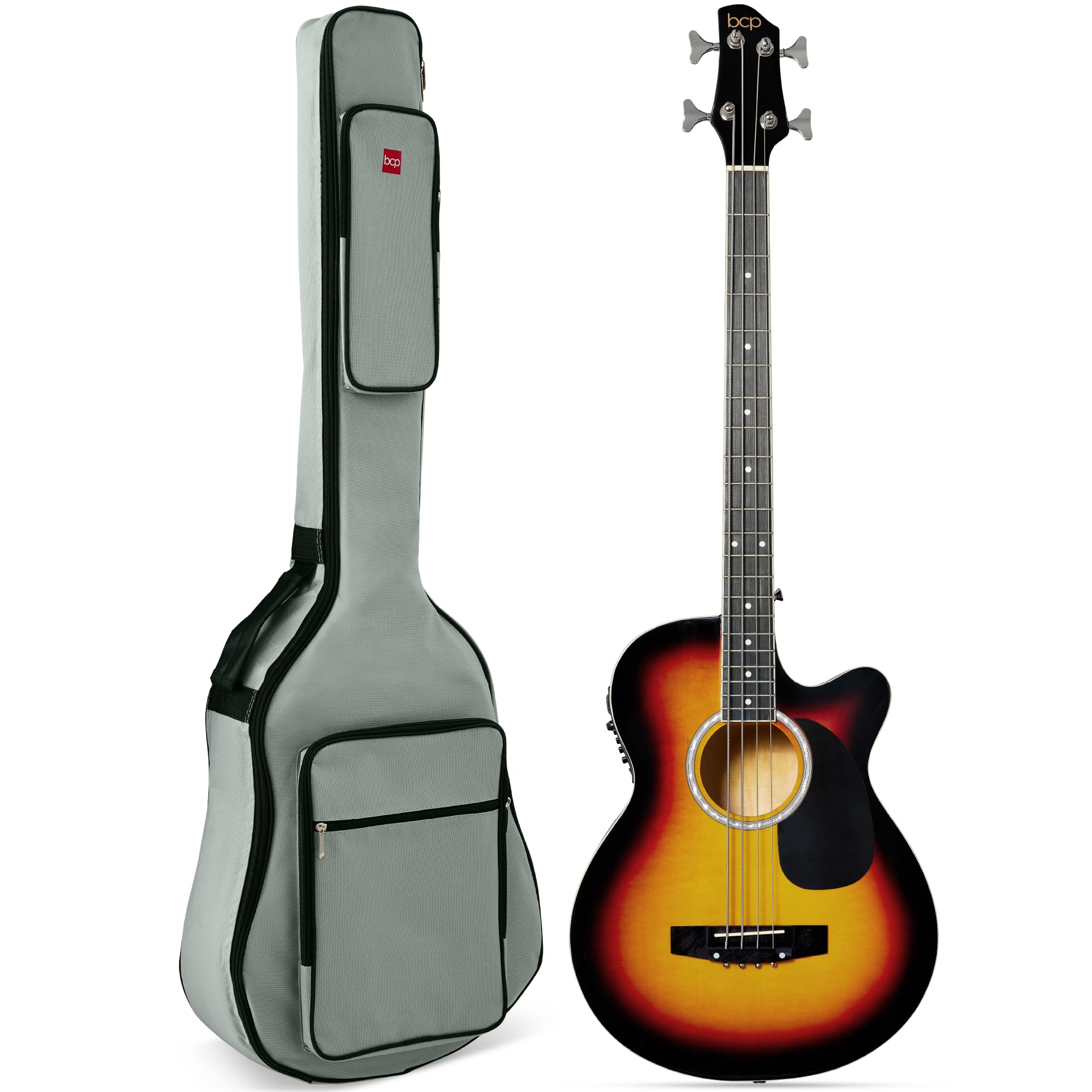 Best Choice Products Acoustic Electric Bass Guitar, Full Size 4 String, Fretted 