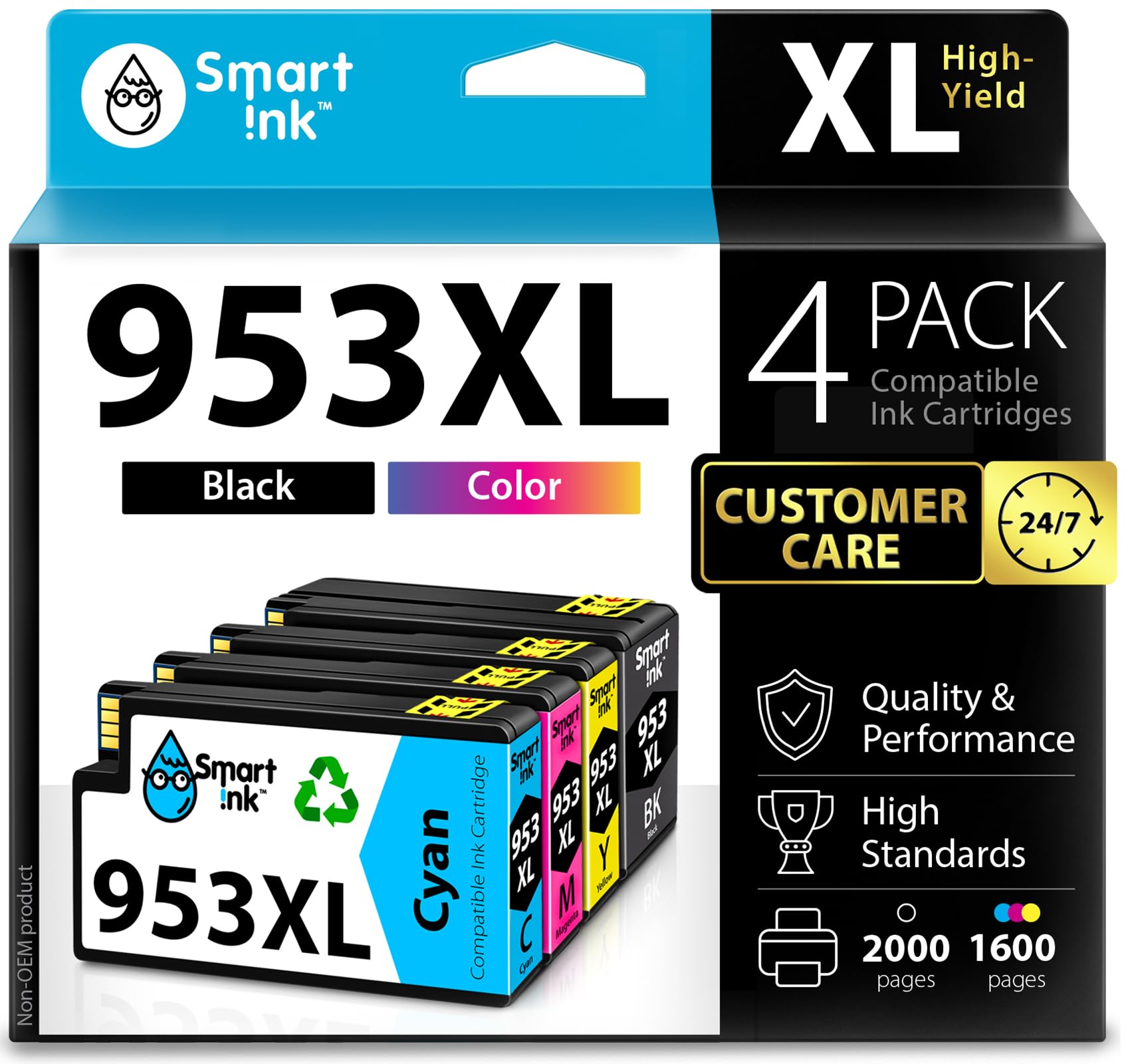 Smart Ink Compatible Ink Cartridge Replacement for HP 953XL 953 XL 4 Multipack (