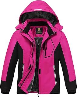 MoFiz Girls' Winter Ski Jacket Ski Jacket Junior Coats Winter Ski Jacket with Hood