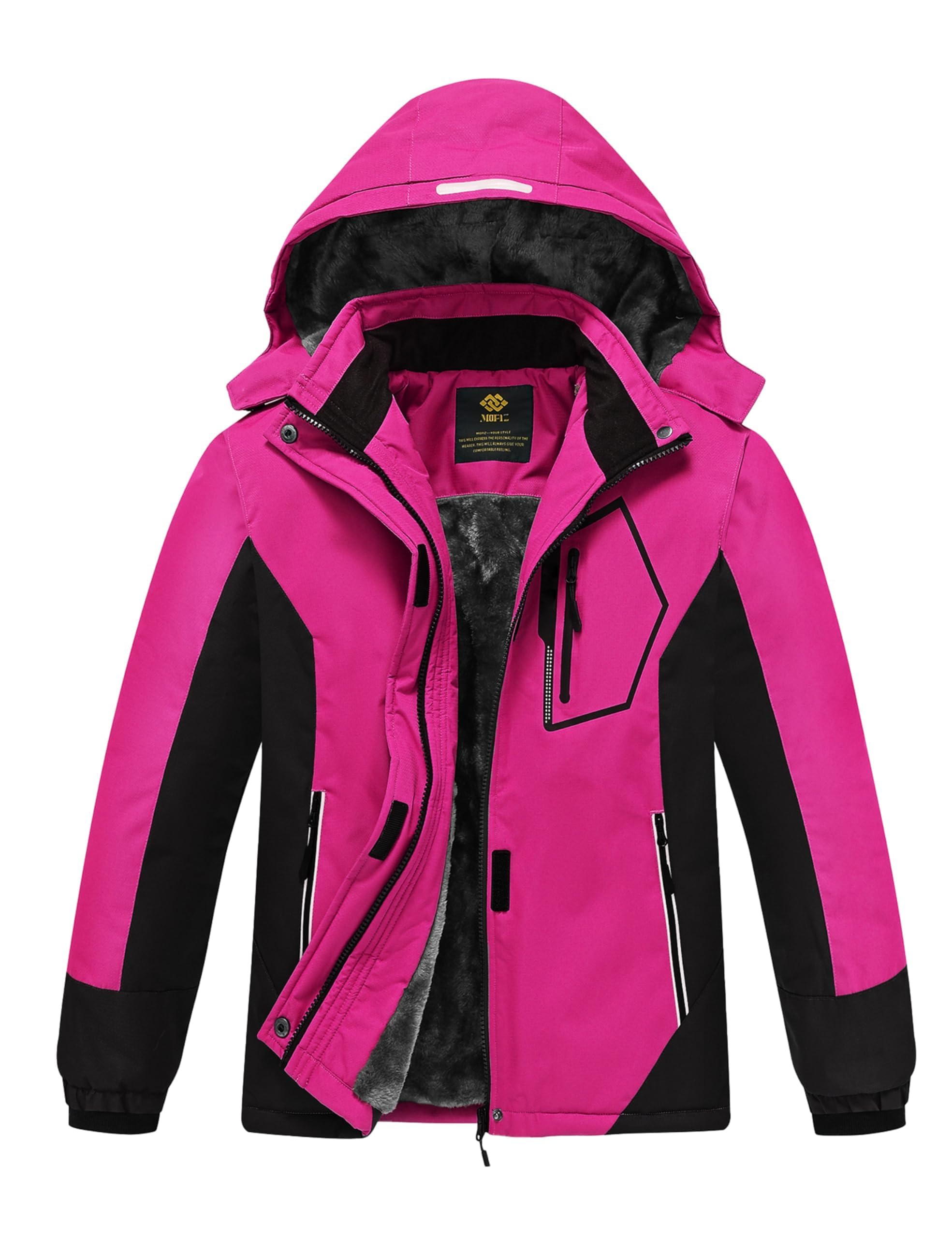 MoFiz Girls' Winter Ski Jacket Ski Jacket Junior Coats Winter Ski Jacket with Ho