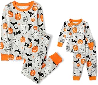 The Children's Place Baby and Kids' Sibling Matching Halloween and Holiday Pajama Sets, Cotton
