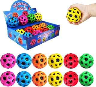 Super Bouncy Balls, Colorful High Bouncing Space Balls for Kids and Adults, Fun Outdoor Toys for Hand-Eye Coordination, Lightweight Foam Jump Balls (12 Pack)