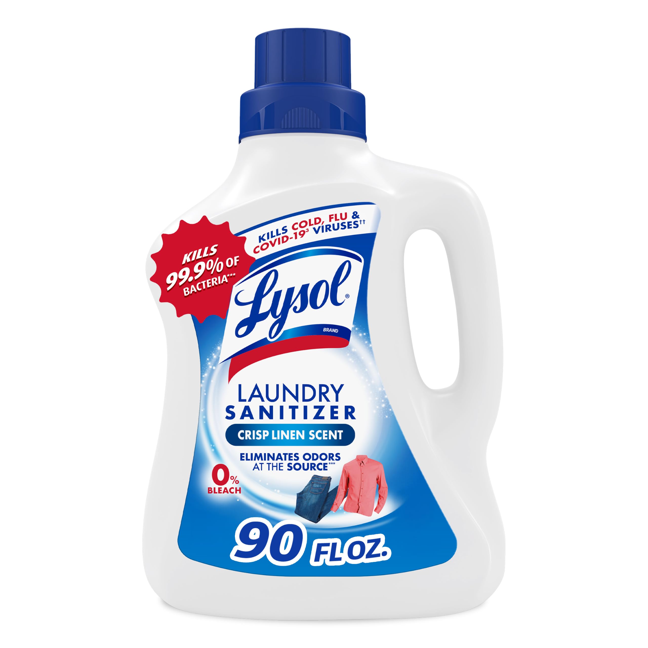 Lysol Laundry Sanitizer Liquid, Detergent Additive, Crisp Linen, 90oz | Lysol Sa
