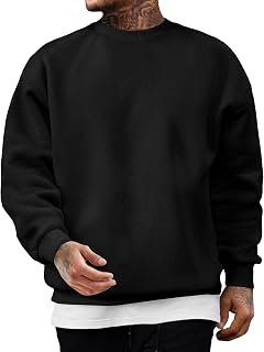 JMIERR Herren Fleece Sweatshirt Crewneck Baumwolle Pullover