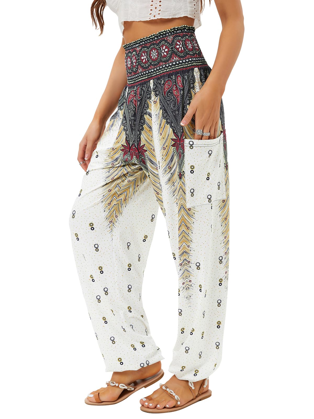 QIANXIZHAN Boho Palazzo Men's and Women's Elegant Trousers