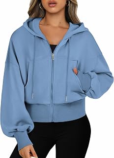 Jhsnjnr Women's Hoodie Long Sleeve Zip Up Sports Crop Top Zip Up Hoodie