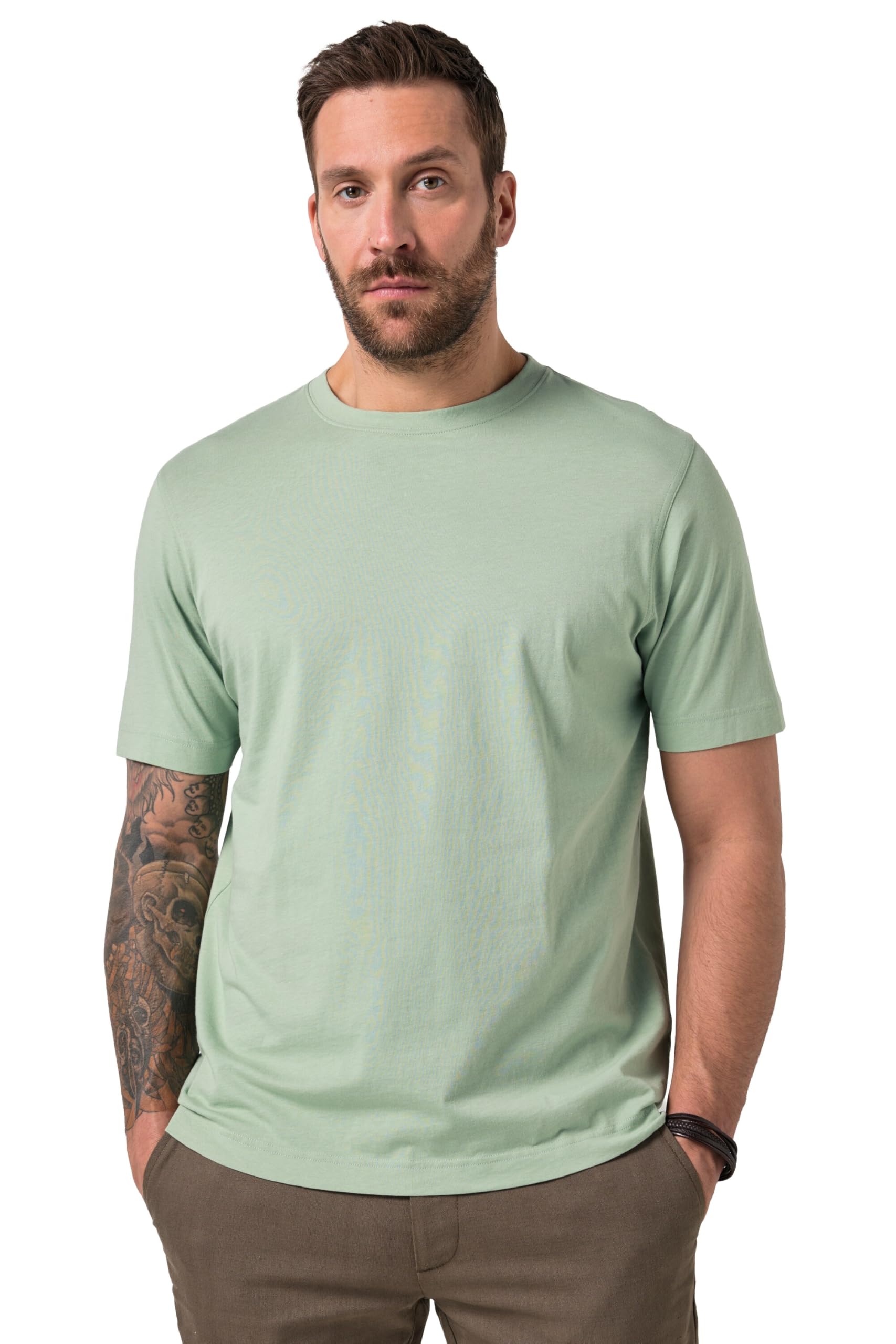 JP 1880 T-Shirt, Basic, Rundhals, Gekämmte Baumwolle, BIS 10 XL Men's Shirt (Pac