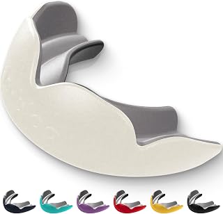 lobloo® PRO-FIT Sports Mouthguard – Ultra Slim 1mm | Dentist-Level Protection | Precision Vacuum-Fit | Oxygen Performance | MMA, Boxing, Football, Basketball. (Large +14yrs, Ivory)