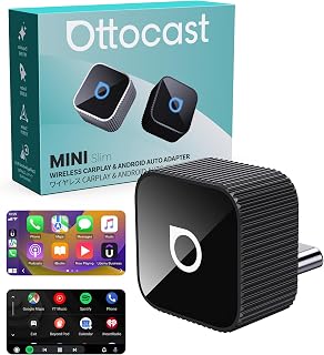Ottocast Mini Cube 3.0 2026 Wireless CarPlay & Android Auto Adapter Dongle | USB-C Plug & Play, Fast Auto Reconnect, Wired to Wireless, OTA Upgrade, Works with Factory Wired CarPlay Systems (Black)
