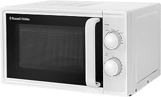 Russell Hobbs 17L Small Microwave White Manual Textures 700W with 5 Power Levels & 30 min Timer, Defrost Function & Easy Clean, RHM1725