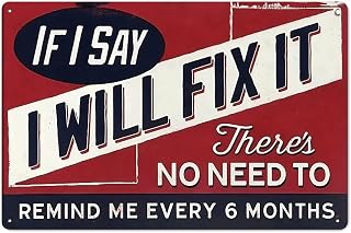 A Vintage Repair Workshop Sign with Guaranteed Corrections Rustic Aluminum Wall Sign - 8 x 12 Inch Vintage Indoor Outdoor Decoration for Home, Office, Bar, Yard and