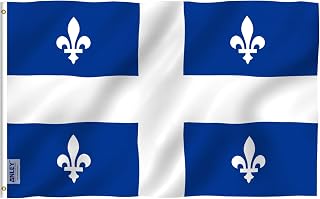 ANLEY Fly Breeze 3x5 Foot Quebec Flag - Vivid Color and UV Fade Resistant - Canadian Province of Quebec Flags with Brass Grommets 3 X 5 Ft