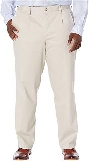Dockers Men's Long and High Classic Fit Khaki Lux Cotton Stretch Pant Pleated D3