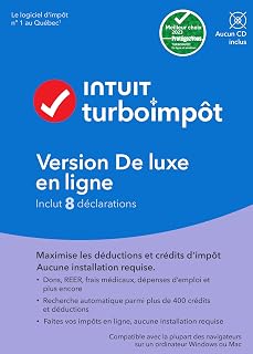 TurboImpôt De luxe en ligne 2023 - 8 déclarations - Français - Version en ligne