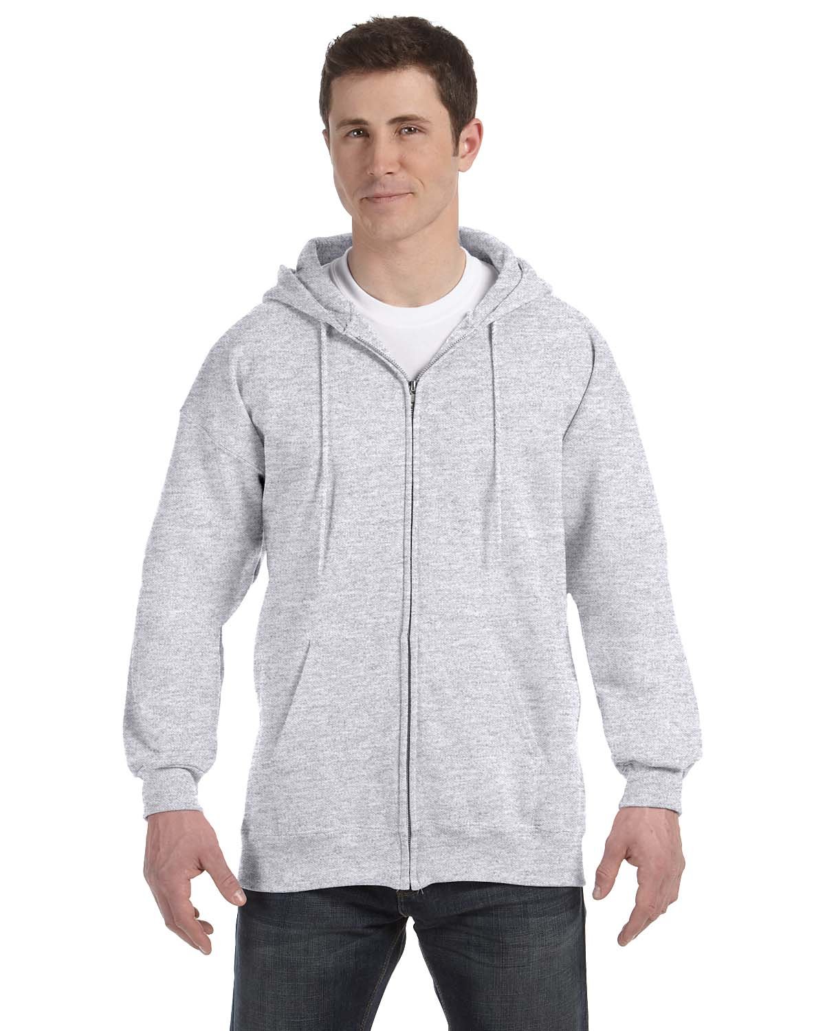 Hanes Ultimate Full-Zip Hoodie, Men's Hooded Fleece Sweatshirt with Zipper Hoodi