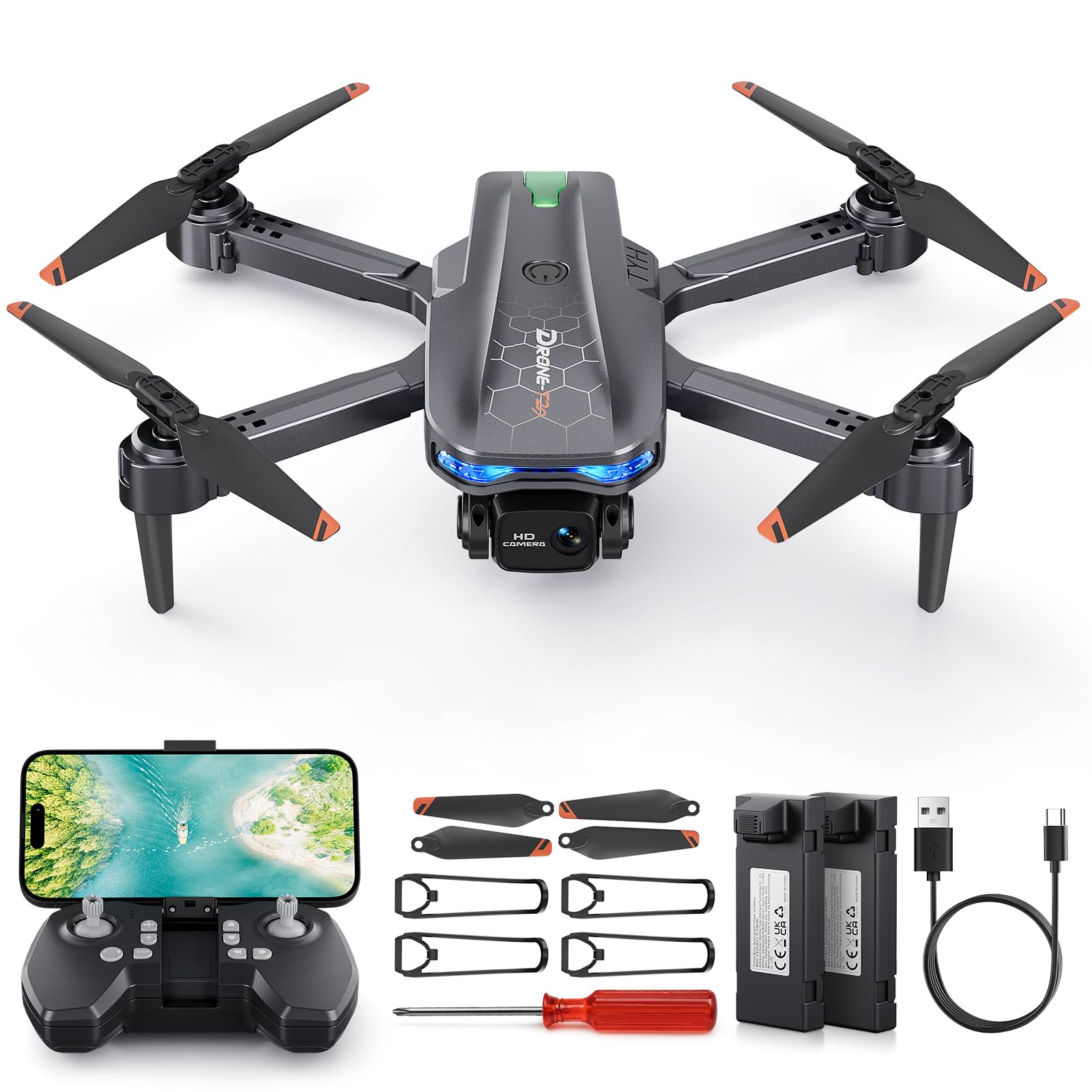 FERIETEL T29 C0 Drone with Camera 1080P for Kids, Foldable Mini Drones for Adult