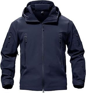 Magcomsen Men's Waterproof Tactical Jackets Winter Outdoor Hiking Lightweight Jacket with Fleece Lining