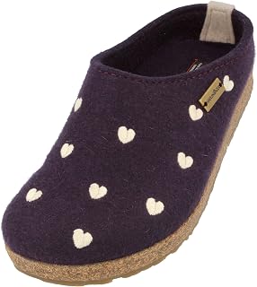 HAFLINGER Grizzly Cuoricini Felt Slippers, Heart Cork
