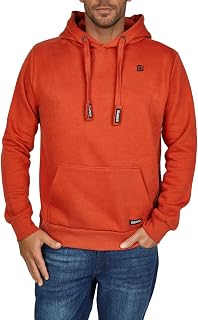riverso RIVLinus Men's Hoodie, Regular Fit Hoodie, Pocket Pullover Streetwear Hood, Long Sleeve Sweatshirt, Grey, Brown, Green, Red, Blue, Black, S M L XL 2XL 3XL 4XL 5XL