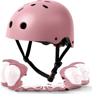 KAYMAN Kids Bike Helmet Set, Adjustable, Ages 3-12, Knee Elbow & Wrist Pads | 7-in-1 protective set, ABS shell & EPS foam, breathable lining, safety gear for scooter, cycling, skateboard, skating