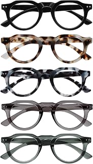 OPULIZE RIO BBBBB53-12367 +2.00 Anti-Blue Light Reading Glasses Set of 5 - Top Right Frame - Various Colours - Men and Women