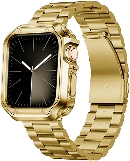 BINLUN Compatible with Apple Watch Strap 49mm 46mm 45mm 44mm 42mm 41mm 40mm 38mm Stainless Steel Metal Watch Bands with TPU Case Compatible with iWatch Ultra SE2 SE Series 11/10/9/8/7/6/5/4/3/2/1
