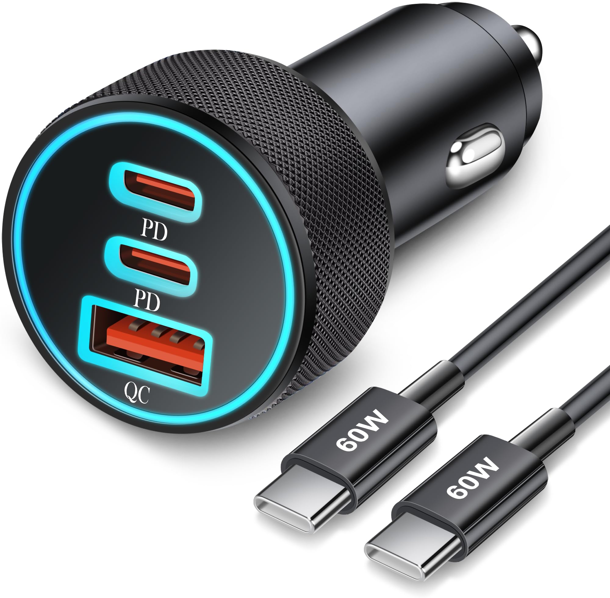 67W 3-Port Super Fast Type C Car Charger USB C for Samsung S26 S25 S24 S23 | for