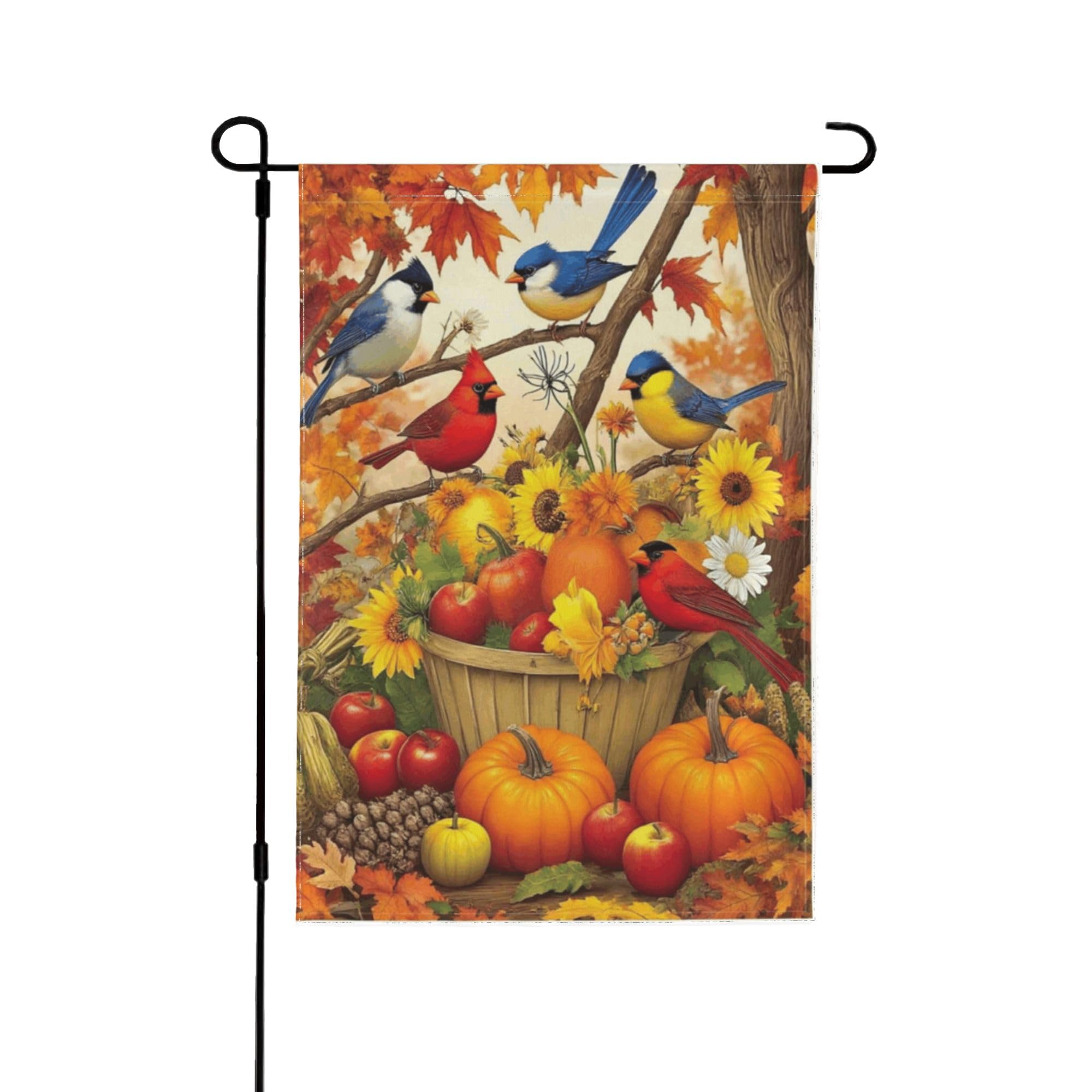FQWXXBV Fall Welcome garden flag 12x18 Inch Double Sided Outside,vivid red cardi