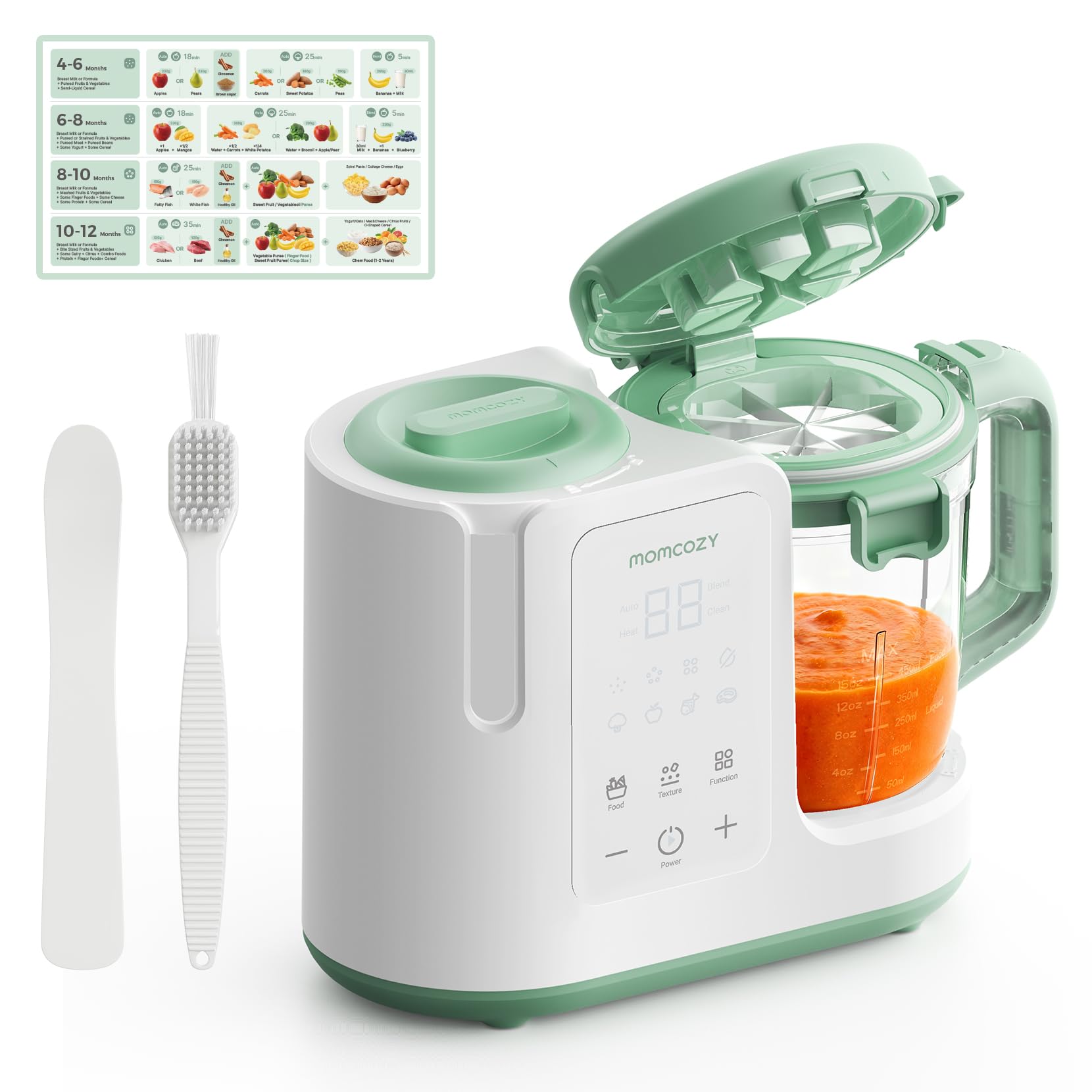 Momcozy AutoMeal Baby Food Maker – One-Step Auto Steam & Blend Food Processor, 1