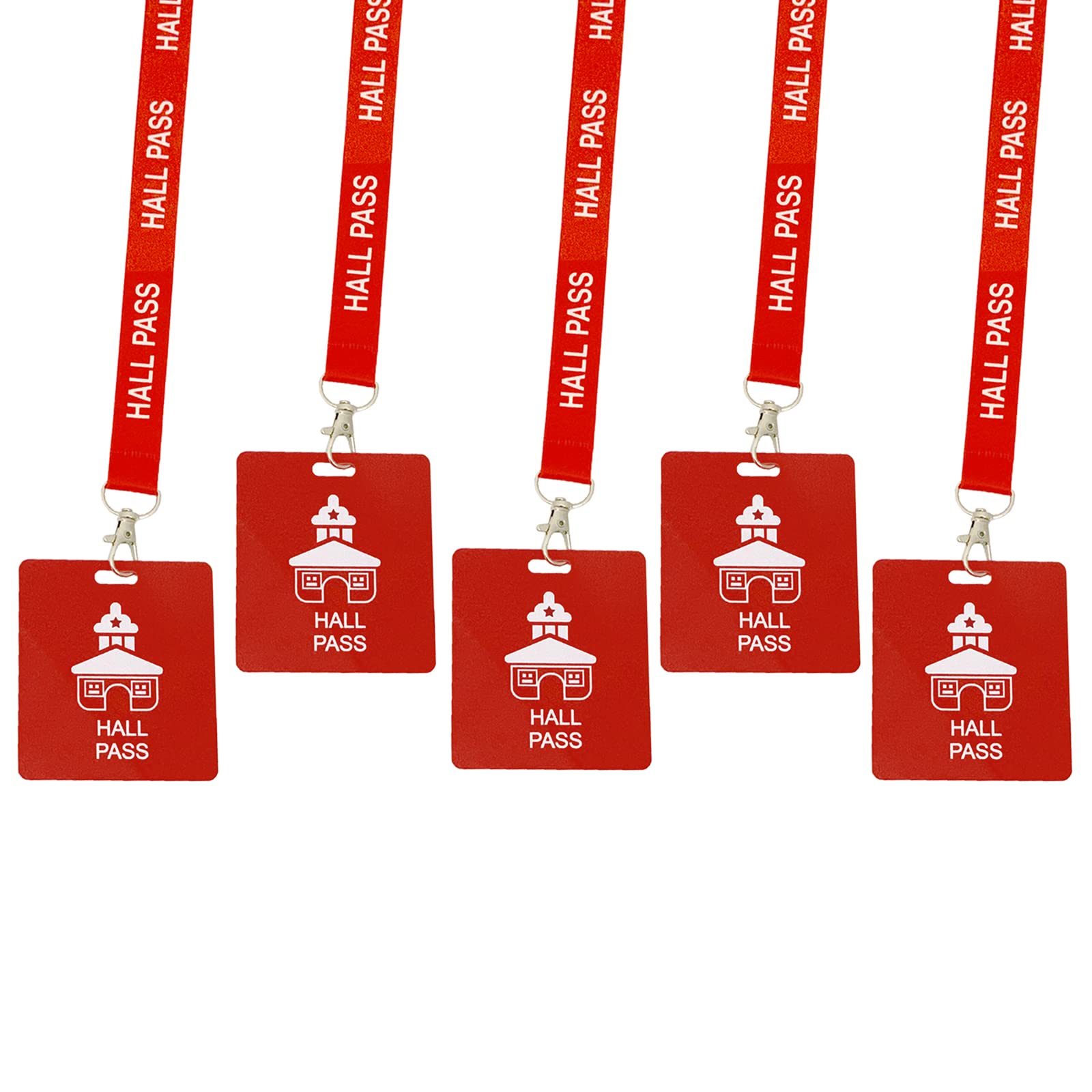 Hall Pass Lanyards with Card Passes,Unbreakable School Classroom Passes Set for 