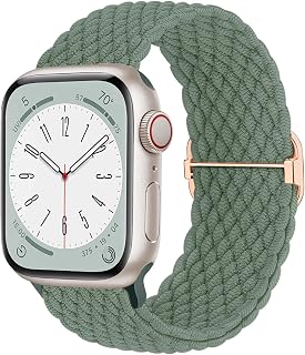 Braided Solo Loop Apple Watch Strap 40mm 42mm 41mm 46mm 44mm 45mm 38mm 42mm Ultra/2 49mm, Women/Men, Nylon Sport Elastic Band for iWatch Series 10/9/8/7 6 6 5/43/SE