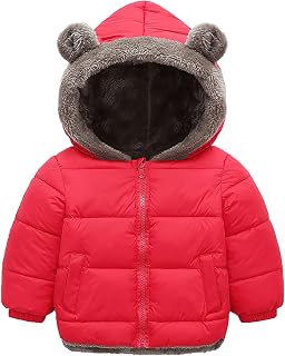 amropi Children and Boys Fleece Lined Coat Hooded Winter Warm Coats for 1-6 Years