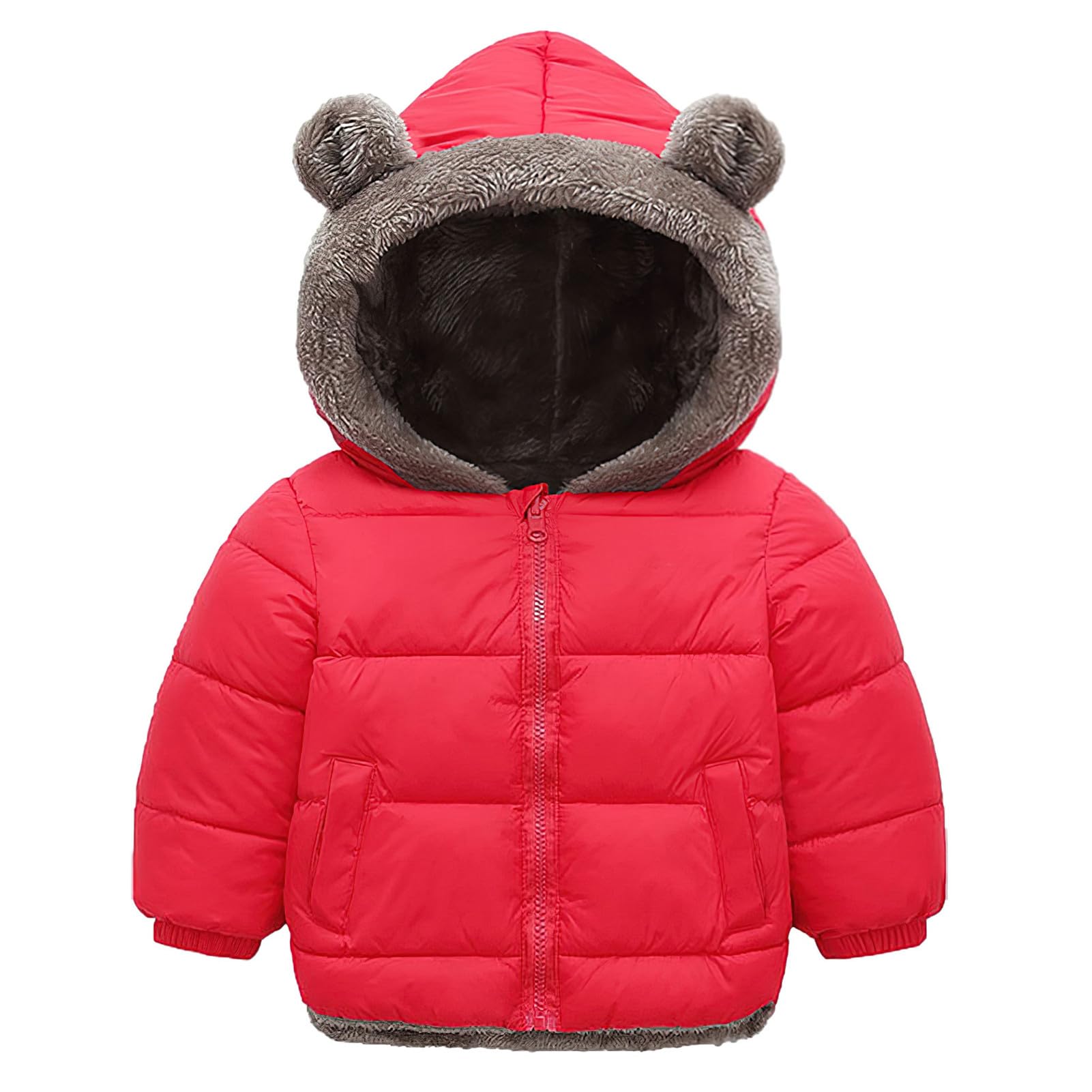 amropi Children and Boys Fleece Lined Coat Hooded Winter Warm Coats for 1-6 Year