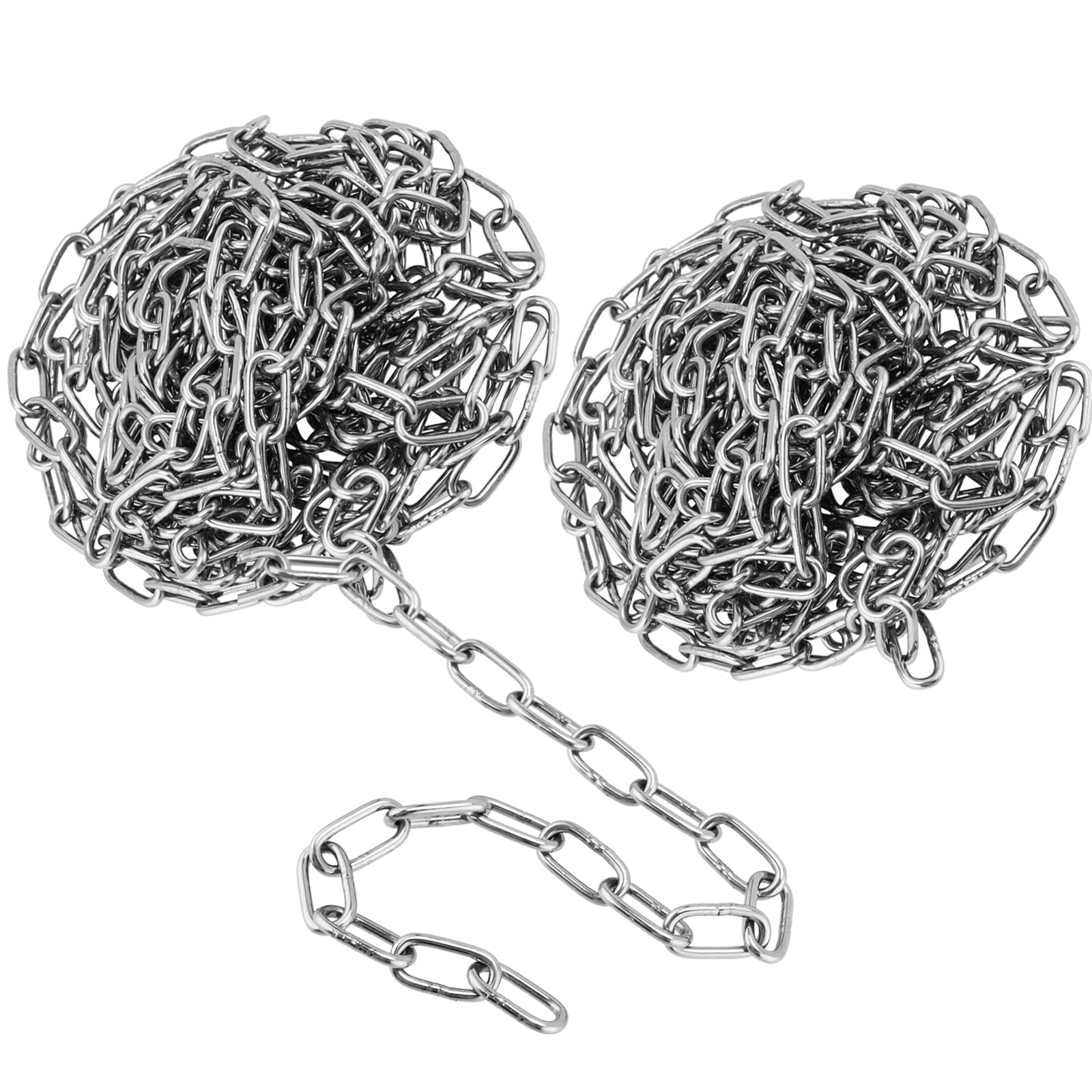 FUNSUEI 2 PCS 5/64 Inch x 13feet 304 Stainless Steel Coil Chain, 2mm Metal Utili