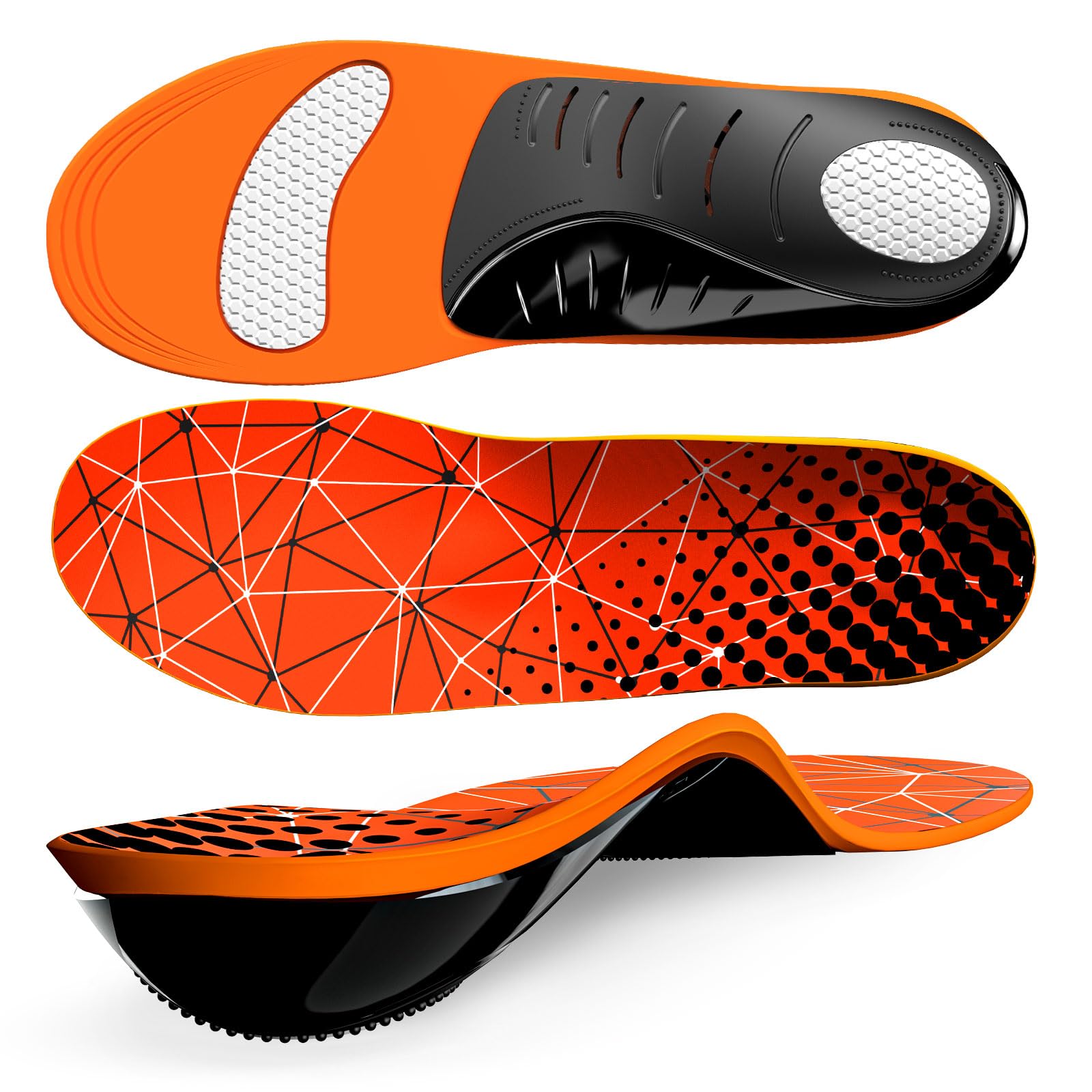 Plantar Fasciitis Arch Support Insoles - Welnove Heavy Duty High Arch Inserts St