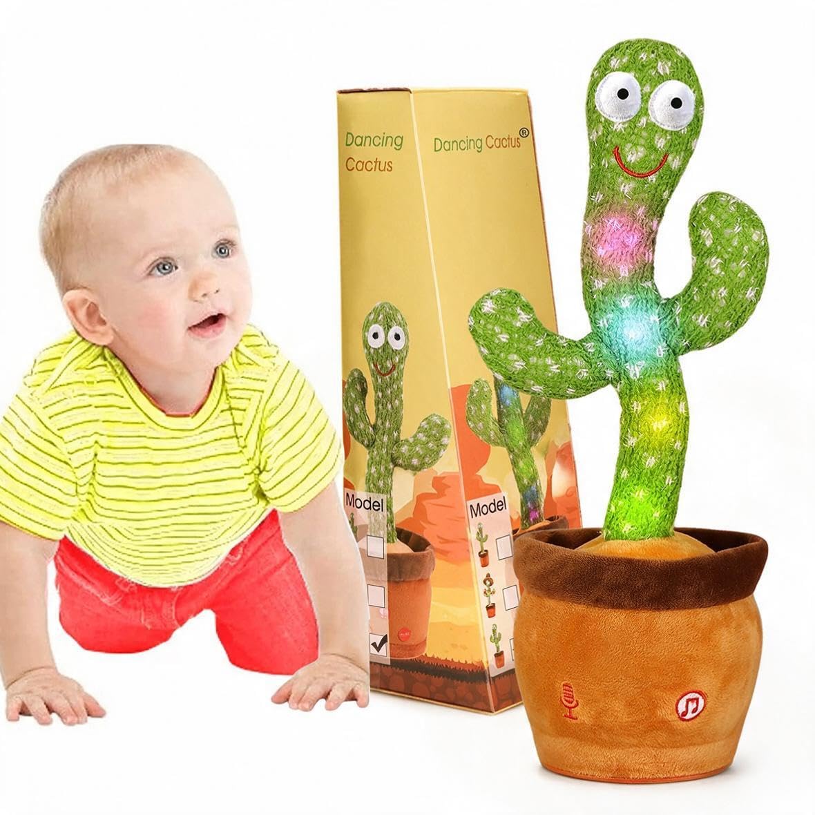 Emoin Talking Cactus Toy, Interactive Dancing Cactus Toys Mimicking Repeating Wh