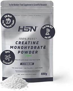 HSN Creatine Monohydrate Powder (200 mesh) Unflavored 500 g | 100% Pure Creatine Monohydrate Without Added DCD or DHT free. Does not include dispenser.
