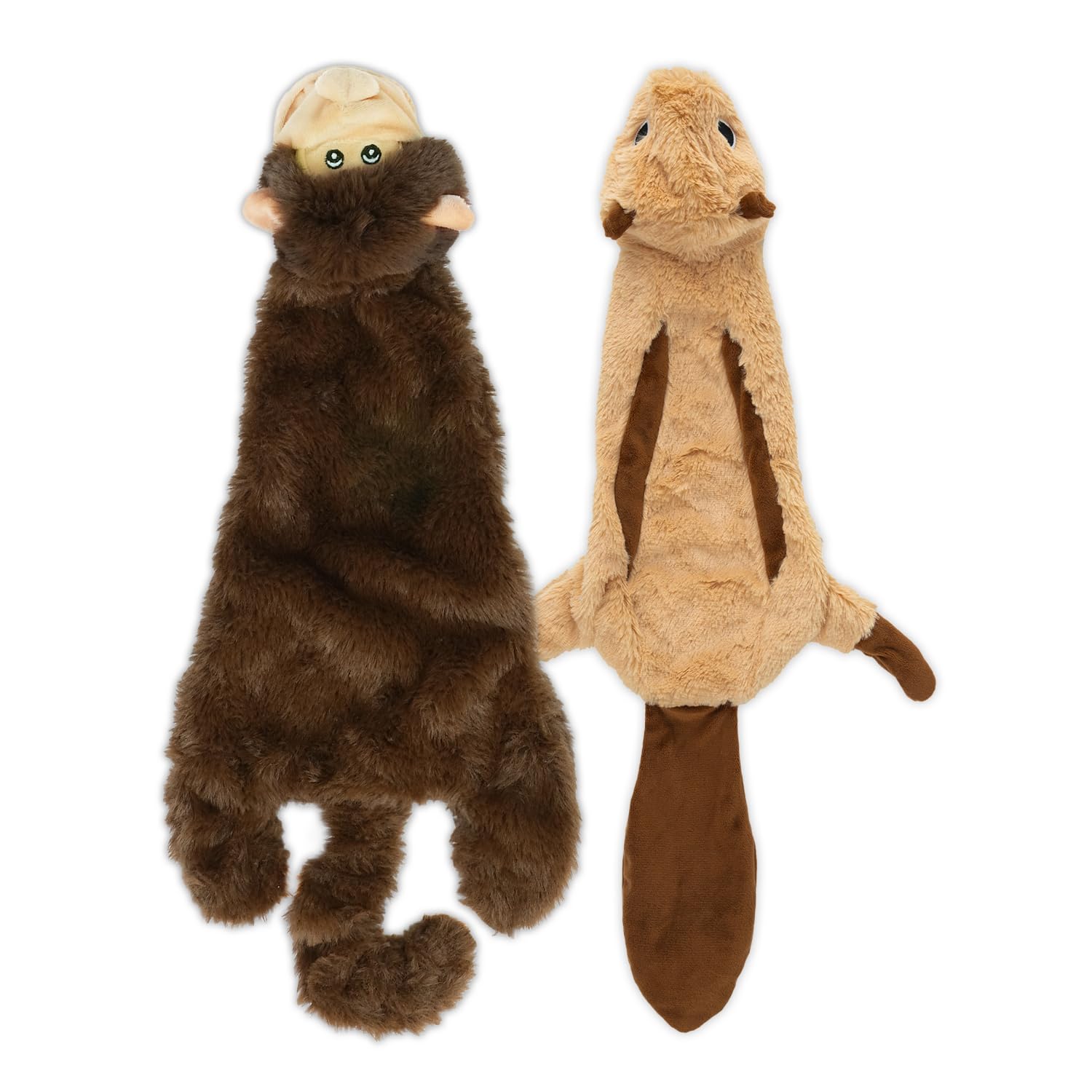 2-in-1 Stuffless Squeaky Dog Toys with Soft, Durable Fabric for Small, Medium, a