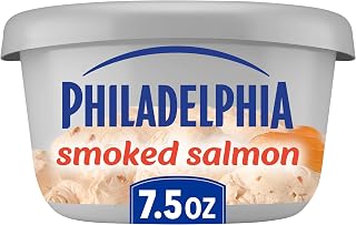 Philadelphia Flavored Cream Cheese Spread, Smoked Salmon, 7.5 oz | for Smooth Spreadable Mornings No Artificial Preservatives, Flavors, or Dyes, Made With Real Pacific Smoked Salmon