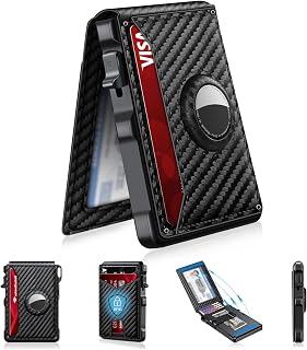 Airtag Wallet for Men Smart Wallet for Air Tag RFID Blocking Minimalist