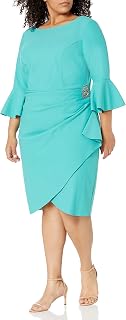 Alex Evenings Women's Sleeveless Tea Length Cowl Neck Floral Print Dress with Shawl Special Occasion Dress (Pack of 2)